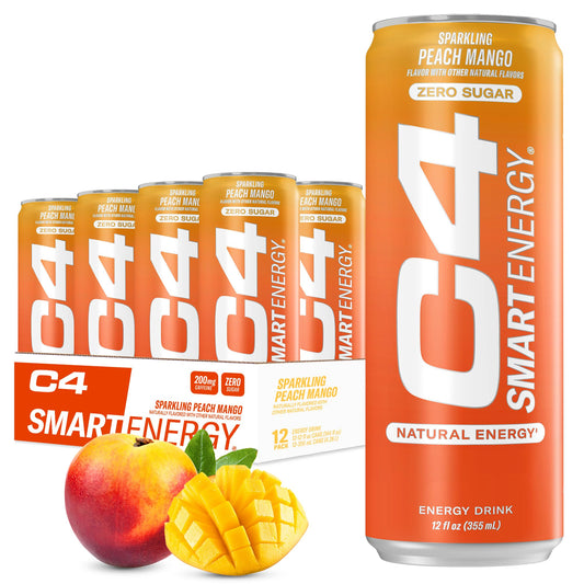 C4 | Smart Energy Drink Carbonated. 12 pza - Peach Mango