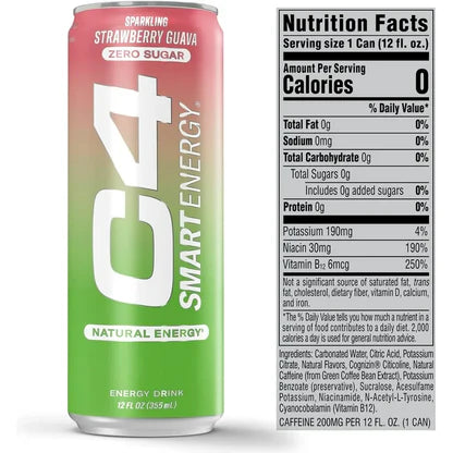 C4 | Smart Energy Drink Carbonated. 12 pza - Strawberry Guava