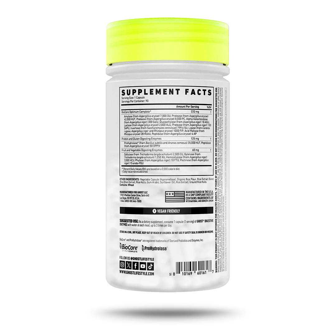 GHOST | ENZIMA DIGESTIVAS - 90 CPAS