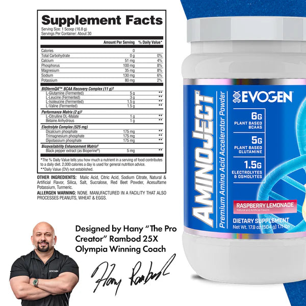 EVOGEN | Aminoject 30 serv - Raspberry Lemonade