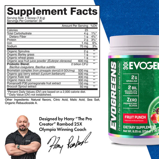 EVOGEN | Evogreens 30 Serv - Fruit Punch
