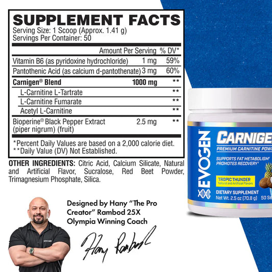 EVOGEN | L-Carnitina Carnigen 50 Serv - Tropic Thunder