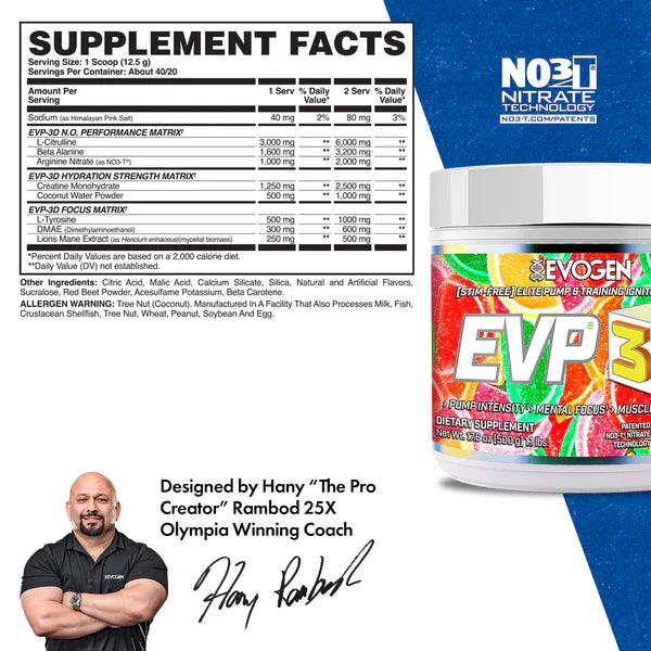 EVOGEN | EVP 3D Stim Free 40 Serv - Citrus Candy
