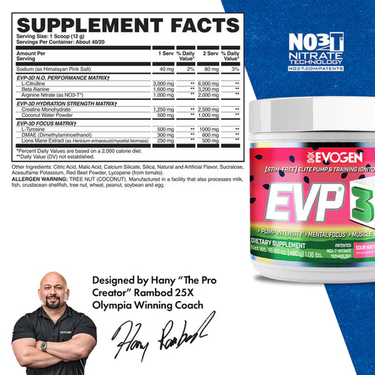 EVOGEN | EVP 3D Stim Free 40 Serv - Sour Watermelon