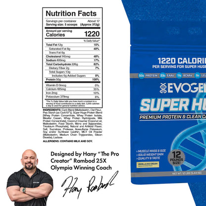 EVOGEN | Super Huge Gainer 12 lbs - Vainilla Ice Cream