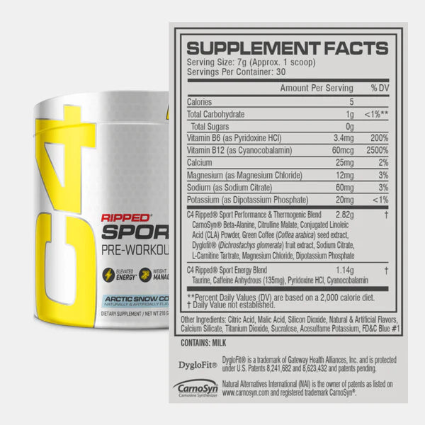 C4 | Ripped Sport Pre-workout - Artic Snow Cone