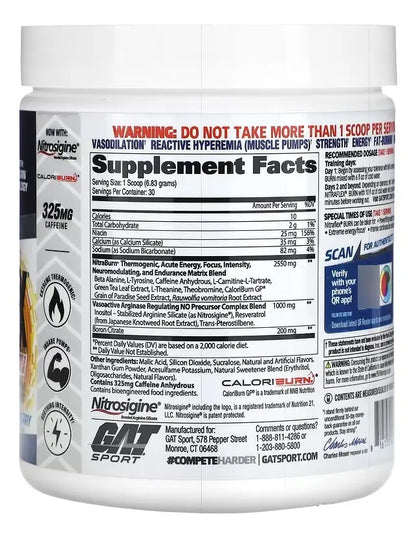 GAT SPORT | NitraFlex Burn 30 serv - Blue Raspberry