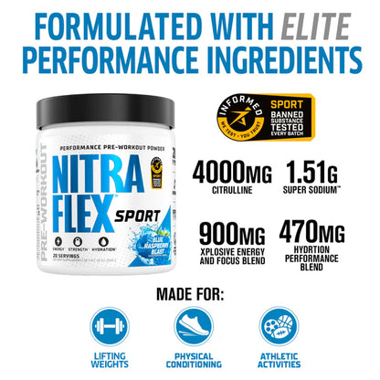 GAT SPORT | NitraFlex Extreme Sport 20 Serv - Blue Raspberry