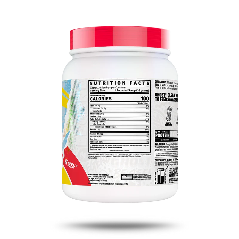 GHOST | Whey Clear Isolate - Sour Strips Rainbow