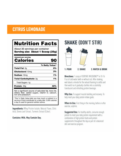ISOPURE | Proteina Infusion 1.98 lbs - Lemonade