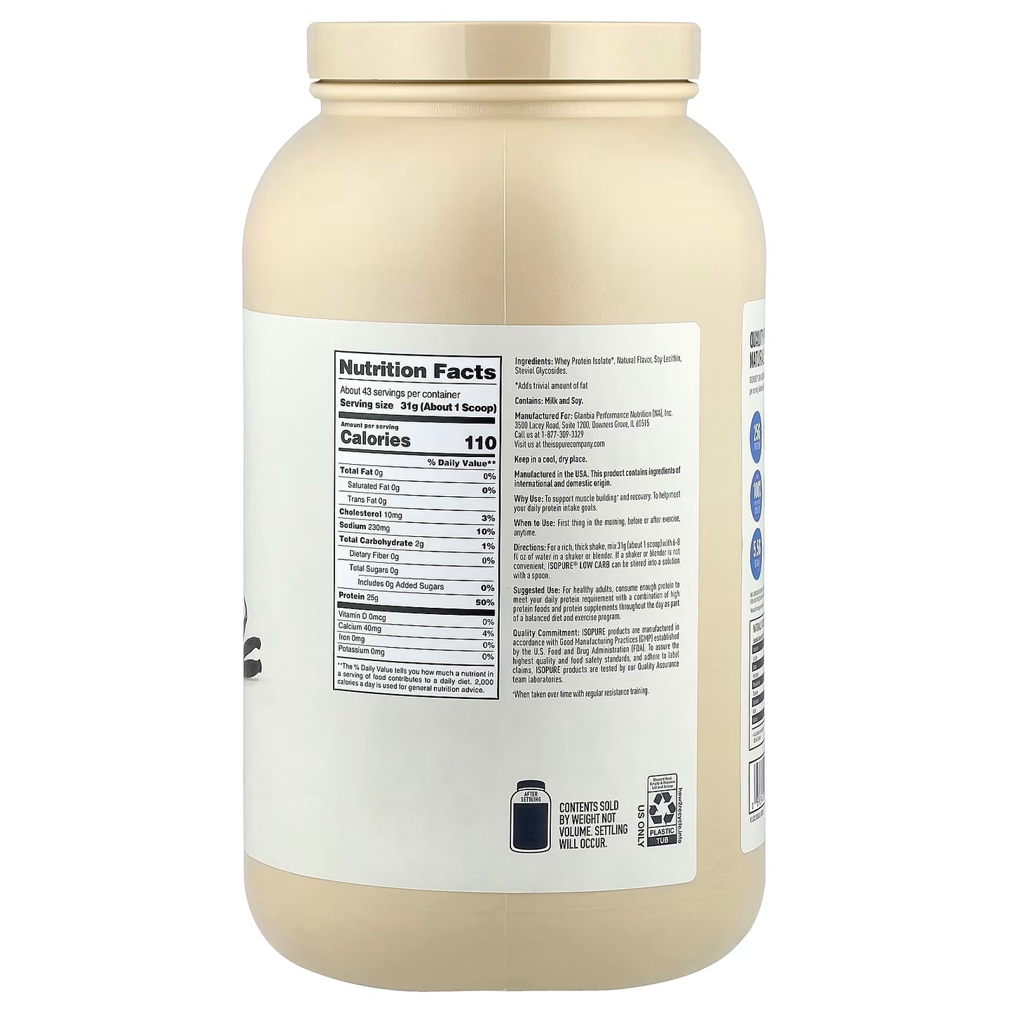 ISOPURE | Low Carb Protein 3 lb - Natural Vainilla