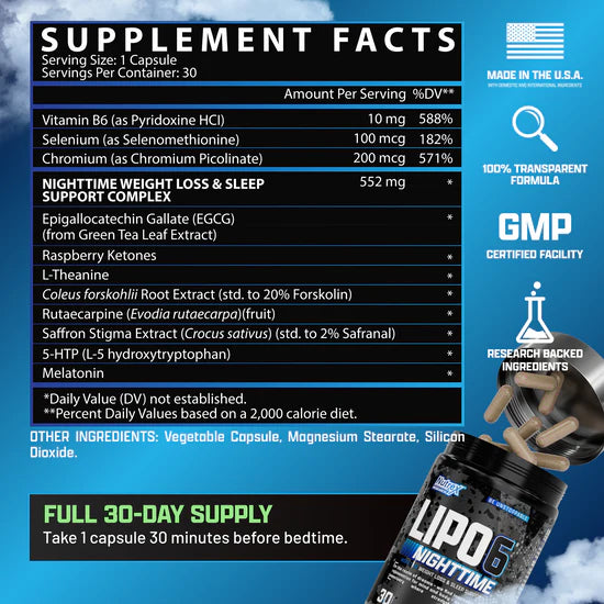 NUTREX | Lipo 6 Black Night time - 30 Softgel
