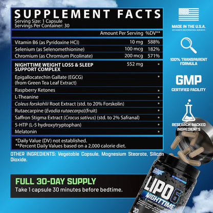 NUTREX | Lipo 6 Black Night time - 30 Softgel