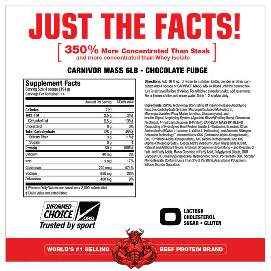 MUSCLEMEDS | Carnivor Mass Protein 6 lbs - Chocolate Fudge