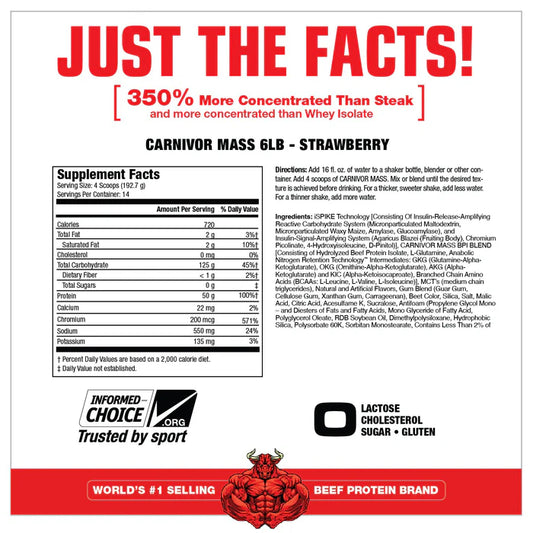 MUSCLEMEDS | Carnivor Mass Protein 6 lbs - Strawberry