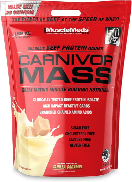 MUSCLEMEDS | Carnivor Mass Protein 10 lbs - Vainilla Caramel